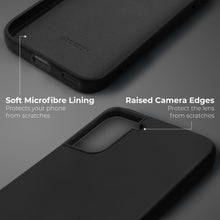 Ladda upp bild till gallerivisning, Moozy Lifestyle. Silicone Case for Samsung S21 FE, Black - Liquid Silicone Lightweight Cover with Matte Finish and Soft Microfiber Lining, Premium Silicone Case