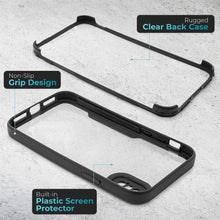 Ladda upp bild till gallerivisning, Moozy 360 Case for iPhone X / iPhone XS - Black Rim Transparent Case, Full Body Double-sided Protection, Cover with Built-in Screen Protector