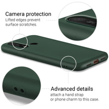 Ladda upp bild till gallerivisning, Moozy Lifestyle. Designed for Huawei Y6 2019 Case, Dark Green - Liquid Silicone Cover with Matte Finish and Soft Microfiber Lining