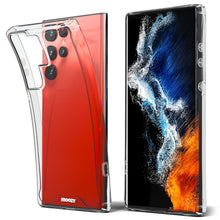 Ladda upp bild till gallerivisning, Moozy Xframe Shockproof Case for Samsung S22 Ultra - Transparent Rim Case, Double Colour Clear Hybrid Cover with Shock Absorbing TPU Rim