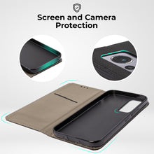 Load image into Gallery viewer, Moozy Case Flip Cover for Xiaomi 12 Pro, Black - Smart Magnetic Flip Case Flip Folio Wallet Case with Card Holder and Stand, Credit Card Slots, Kickstand Function