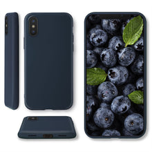 Lade das Bild in den Galerie-Viewer, Moozy Lifestyle. Designed for iPhone X and iPhone XS Case, Midnight Blue - Liquid Silicone Cover with Matte Finish and Soft Microfiber Lining