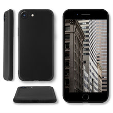 Afbeelding in Gallery-weergave laden, Moozy Lifestyle. Designed for iPhone SE 2020, iPhone 8 and iPhone 7 Case, Black - Liquid Silicone Cover with Matte Finish and Soft Microfiber Lining
