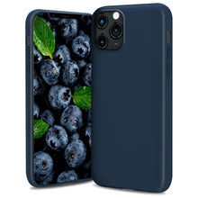 Charger l'image dans la galerie, Moozy Lifestyle. Silicone Case for iPhone 13 Pro, Midnight Blue - Liquid Silicone Lightweight Cover with Matte Finish