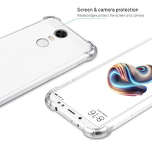 Ladda upp bild till gallerivisning, Moozy Shock Proof Silicone Case for Xiaomi Redmi 5 Plus - Transparent Crystal Clear Phone Case Soft TPU Cover