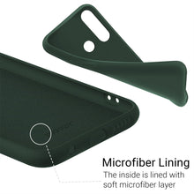 Ladda upp bild till gallerivisning, Moozy Lifestyle. Designed for Huawei P30 Lite Case, Dark Green - Liquid Silicone Cover with Matte Finish and Soft Microfiber Lining