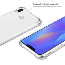 Ladda upp bild till gallerivisning, Moozy Shock Proof Silicone Case for Huawei P Smart Plus 2018 - Transparent Crystal Clear Phone Case Soft TPU Cover