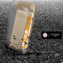 Load image into Gallery viewer, Moozy Case Flip Cover for Samsung A5 2017, Gold - Smart Magnetic Flip Case with Card Holder and Stand