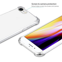 Carica l'immagine nel visualizzatore di Gallery, Moozy Shock Proof Silicone Case for iPhone SE 2020, iPhone 7, iPhone 8 - Transparent Crystal Clear Phone Case Soft TPU Cover