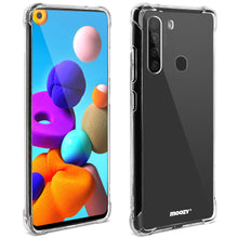Ladda upp bild till gallerivisning, Moozy Shock Proof Silicone Case for Samsung A21 - Transparent Crystal Clear Phone Case Soft TPU Cover