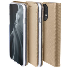 Load image into Gallery viewer, Moozy Case Flip Cover for Xiaomi Mi 11, Gold - Smart Magnetic Flip Case Flip Folio Wallet Case with Card Holder and Stand, Credit Card Slots10,99