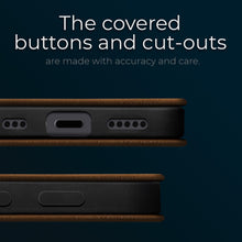 Ladda upp bild till gallerivisning, Moozy Marble Brown Flip Case for iPhone 12, iPhone 12 Pro - Flip Cover Magnetic Flip Folio Retro Wallet Case