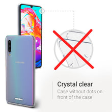 Carica l'immagine nel visualizzatore di Gallery, Moozy 360 Degree Case for Samsung A70 - Full body Front and Back Slim Clear Transparent TPU Silicone Gel Cover