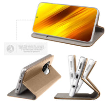 Afbeelding in Gallery-weergave laden, Moozy Case Flip Cover for Xiaomi Poco X3 NFC, Gold - Smart Magnetic Flip Case with Card Holder and Stand