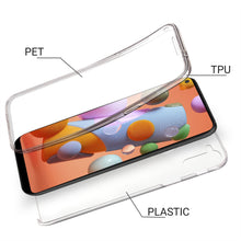 Carica l'immagine nel visualizzatore di Gallery, Moozy 360 Degree Case for Samsung A11 - Transparent Full body Slim Cover - Hard PC Back and Soft TPU Silicone Front