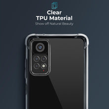 Ladda upp bild till gallerivisning, Moozy Shockproof Silicone Case for Xiaomi Redmi Note 11 Pro 5G and 4G - Transparent Case with Shock Absorbing 3D Corners Crystal Clear Protective Phone Case Soft TPU Silicone Cover
