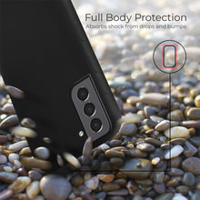 Load image into Gallery viewer, Moozy Lifestyle. Designed for Samsung S21 5G, Samsung S21 Case, Black - Liquid Silicone Cover with Matte Finish and Soft Microfiber Lining