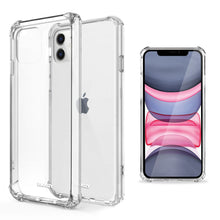 Załaduj obraz do przeglądarki galerii, Moozy Shock Proof Silicone Case for iPhone 11 - Transparent Crystal Clear Phone Case Soft TPU Cover
