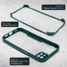 Afbeelding in Gallery-weergave laden, Moozy 360 Case for Samsung A22 5G - Green Rim Transparent Case, Full Body Double-sided Protection, Cover with Built-in Screen Protector