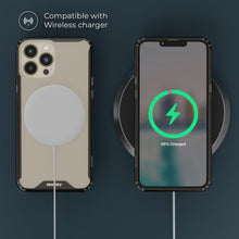 Ladda upp bild till gallerivisning, Moozy Xframe Shockproof Case for iPhone 13 Pro - Black Rim Transparent Case, Double Colour Clear Hybrid Cover with Shock Absorbing TPU Rim