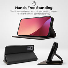 Load image into Gallery viewer, Moozy Case Flip Cover for Xiaomi 12 Pro, Black - Smart Magnetic Flip Case Flip Folio Wallet Case with Card Holder and Stand, Credit Card Slots, Kickstand Function