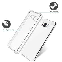 Ladda upp bild till gallerivisning, Moozy Shock Proof Silicone Case for Samsung S8 Plus - Transparent Crystal Clear Phone Case Soft TPU Cover