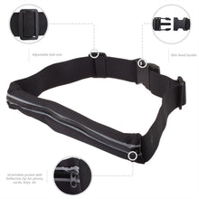 Load image into Gallery viewer, Moozy Running Belt for Phone and Accessories - Waterproof Waist Bag with Reflective Zip, Fitness Belt for Running Cycling Walking or Travel