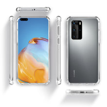 Ladda upp bild till gallerivisning, Moozy Shock Proof Silicone Case for Huawei P40 Pro - Transparent Crystal Clear Phone Case Soft TPU Cover