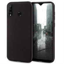 Ladda upp bild till gallerivisning, Moozy Minimalist Series Silicone Case for Huawei P30 Lite, Black - Matte Finish Slim Soft TPU Cover