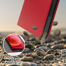 Cargar imagen en el visor de la galería, Moozy Case Flip Cover for Samsung A13 4G, Red - Smart Magnetic Flip Case Flip Folio Wallet Case with Card Holder and Stand, Credit Card Slots, Kickstand Function
