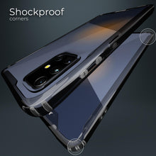 Ladda upp bild till gallerivisning, Moozy Xframe Shockproof Case for Samsung A51 - Black Rim Transparent Case, Double Colour Clear Hybrid Cover with Shock Absorbing TPU Rim