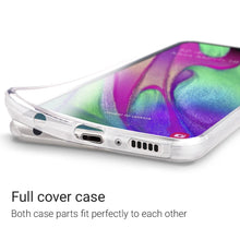 Carica l'immagine nel visualizzatore di Gallery, Moozy 360 Degree Case for Samsung A40 - Transparent Full body Slim Cover - Hard PC Back and Soft TPU Silicone Front