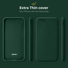 Afbeelding in Gallery-weergave laden, Moozy Minimalist Series Silicone Case for iPhone SE 2020, iPhone 8 and iPhone 7, Midnight Green - Matte Finish Slim Soft TPU Cover