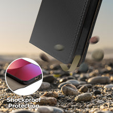 Load image into Gallery viewer, Moozy Case Flip Cover for Xiaomi 12 Pro, Black - Smart Magnetic Flip Case Flip Folio Wallet Case with Card Holder and Stand, Credit Card Slots, Kickstand Function