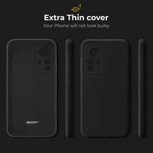 Load image into Gallery viewer, Moozy Minimalist Series Silicone Case for Xiaomi 12 Pro, Black - Matte Finish Lightweight Mobile Phone Case Slim Soft Protective TPU Cover with Matte Surface