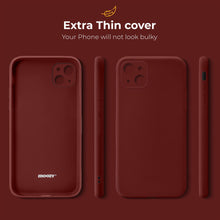Lade das Bild in den Galerie-Viewer, Moozy Minimalist Series Silicone Case for iPhone 13, Wine Red - Matte Finish Lightweight Mobile Phone Case Slim Soft Protective