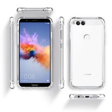 Ladda upp bild till gallerivisning, Moozy Shock Proof Silicone Case for Huawei Honor 7X - Transparent Crystal Clear Phone Case Soft TPU Cover