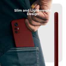 Load image into Gallery viewer, Moozy Minimalist Series Silicone Case for Xiaomi 12 Pro, Wine Red - Matte Finish Lightweight Mobile Phone Case Slim Soft Protective TPU Cover with Matte Surface