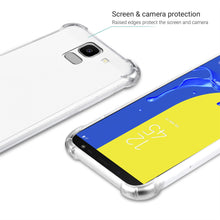 Ladda upp bild till gallerivisning, Moozy Shock Proof Silicone Case for Samsung J6, Galaxy J6 2018 - Transparent Crystal Clear Phone Case Soft TPU Cover