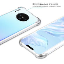 Ladda upp bild till gallerivisning, Moozy Shock Proof Silicone Case for Huawei Mate 30 Pro - Transparent Crystal Clear Phone Case Soft TPU Cover