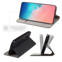Załaduj obraz do przeglądarki galerii, Moozy Case Flip Cover for Samsung S10 Lite, Black - Smart Magnetic Flip Case with Card Holder and Stand