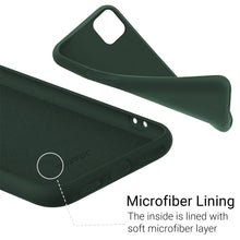 Lade das Bild in den Galerie-Viewer, Moozy Lifestyle. Designed for iPhone 12, iPhone 12 Pro Case, Dark Green - Liquid Silicone Cover with Matte Finish and Soft Microfiber Lining