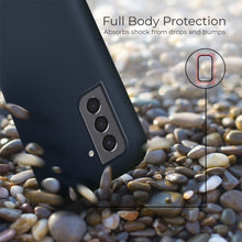 Load image into Gallery viewer, Moozy Lifestyle. Designed for Samsung S21 5G, Samsung S21 Case, Midnight Blue - Liquid Silicone Cover with Matte Finish and Soft Microfiber Lining