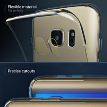Ladda upp bild till gallerivisning, Moozy 360 Degree Case for Samsung S7 - Full body Front and Back Slim Clear Transparent TPU Silicone Gel Cover