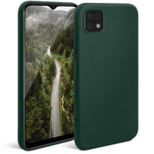 Load image into Gallery viewer, Moozy Minimalist Series Silicone Case for Samsung A22 5G, Midnight Green - Matte Finish Lightweight Mobile Phone Case Slim Soft Protective TPU Cover with Matte Surface