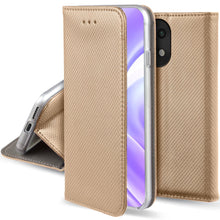 Lade das Bild in den Galerie-Viewer, Moozy Case Flip Cover for Xiaomi Mi 11 Lite and Mi 11 Lite 5G, Gold - Smart Magnetic Flip Case Flip Folio Wallet Case