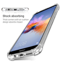 Ladda upp bild till gallerivisning, Moozy Shock Proof Silicone Case for Huawei Honor 7X - Transparent Crystal Clear Phone Case Soft TPU Cover