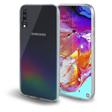 Carica l'immagine nel visualizzatore di Gallery, Moozy 360 Degree Case for Samsung A70 - Transparent Full body Slim Cover - Hard PC Back and Soft TPU Silicone Front