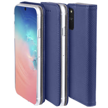 Załaduj obraz do przeglądarki galerii, Moozy Case Flip Cover for Samsung S10 Lite, Dark Blue - Smart Magnetic Flip Case with Card Holder and Stand