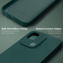 Load image into Gallery viewer, Moozy Lifestyle. Silicone Case for Xiaomi Redmi 10C, Dark Green - Liquid Silicone Lightweight Cover with Matte Finish and Soft Microfiber Lining, Premium Silicone Case